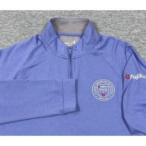 Johnnie-O Pullover Mens Medium Blue Performance Stretch 1/4 Zip Golf Fujikura